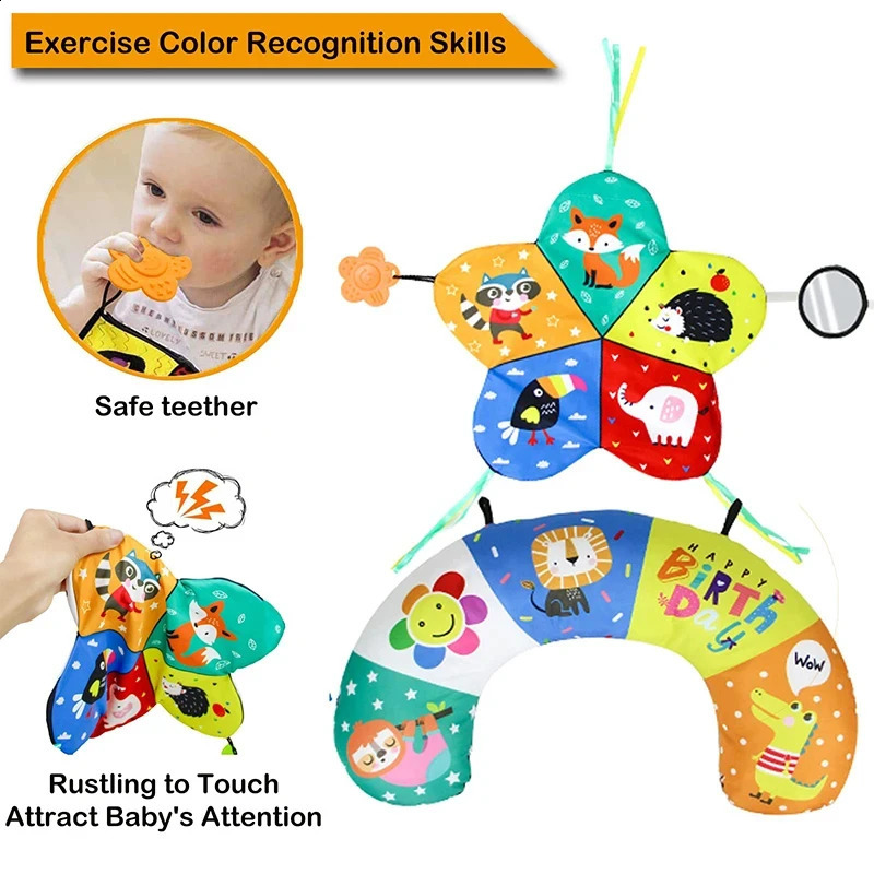 Baby Pillow Tummy Time Toy Black White High Contrast Sensory Toys Babies Montessori Infants 012 Months born Training 240723