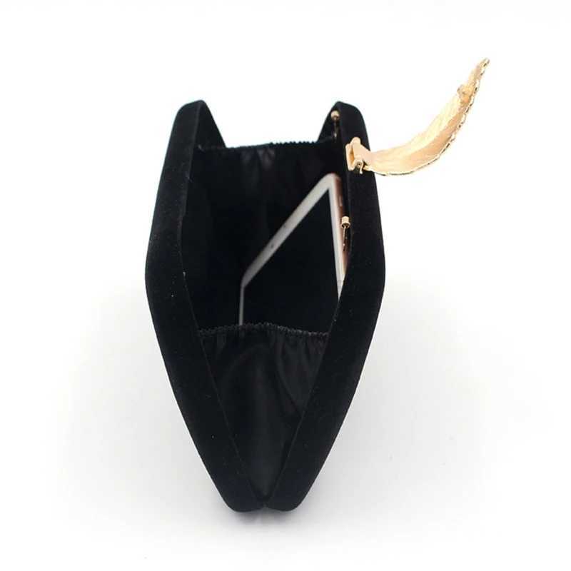 Evening Handbag Chain Clutch Bag Leaf Buckle Dinner Party Prom PurseXJ240729