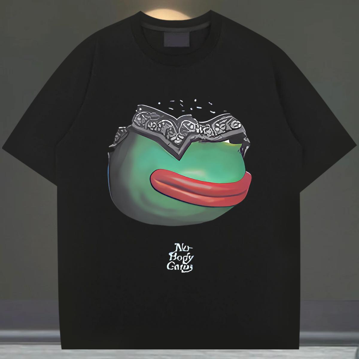 Loose Men Tops Tees 230g 100% Cotton Casual Frog Plus Size Custom Short Sleeve Soft DIY Men T Shirts Tee Shirt