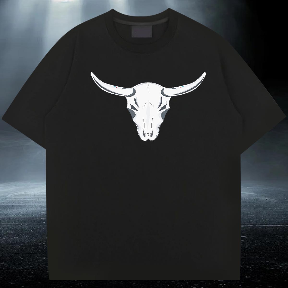 Loose Fit Couples T Shirts 230g 100% Cotton Hip Hop Street cow Customized Print Pure Cotton Designer Fashion Man T Shirts Tops Tees