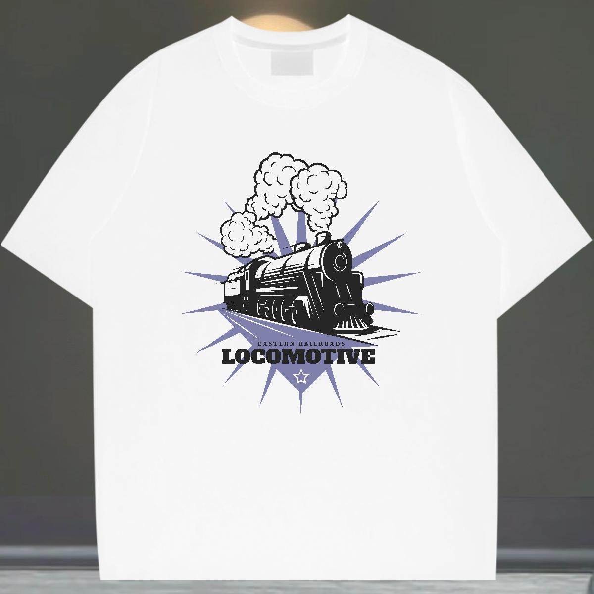 Free Shipping Men Tees 100% Cotton 230g Daily Wear train Customized Pure Cotton DIY Customized Man T Shirts Polos