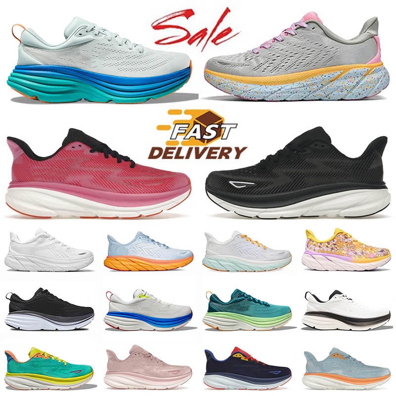 Top Designer One One Clifton 9 Harbon Bondi 8 Black White Big Size 47 Shoes Mens Womens Free People Peach Pink Platform Flat Trainers Runners Sneakers 36-47