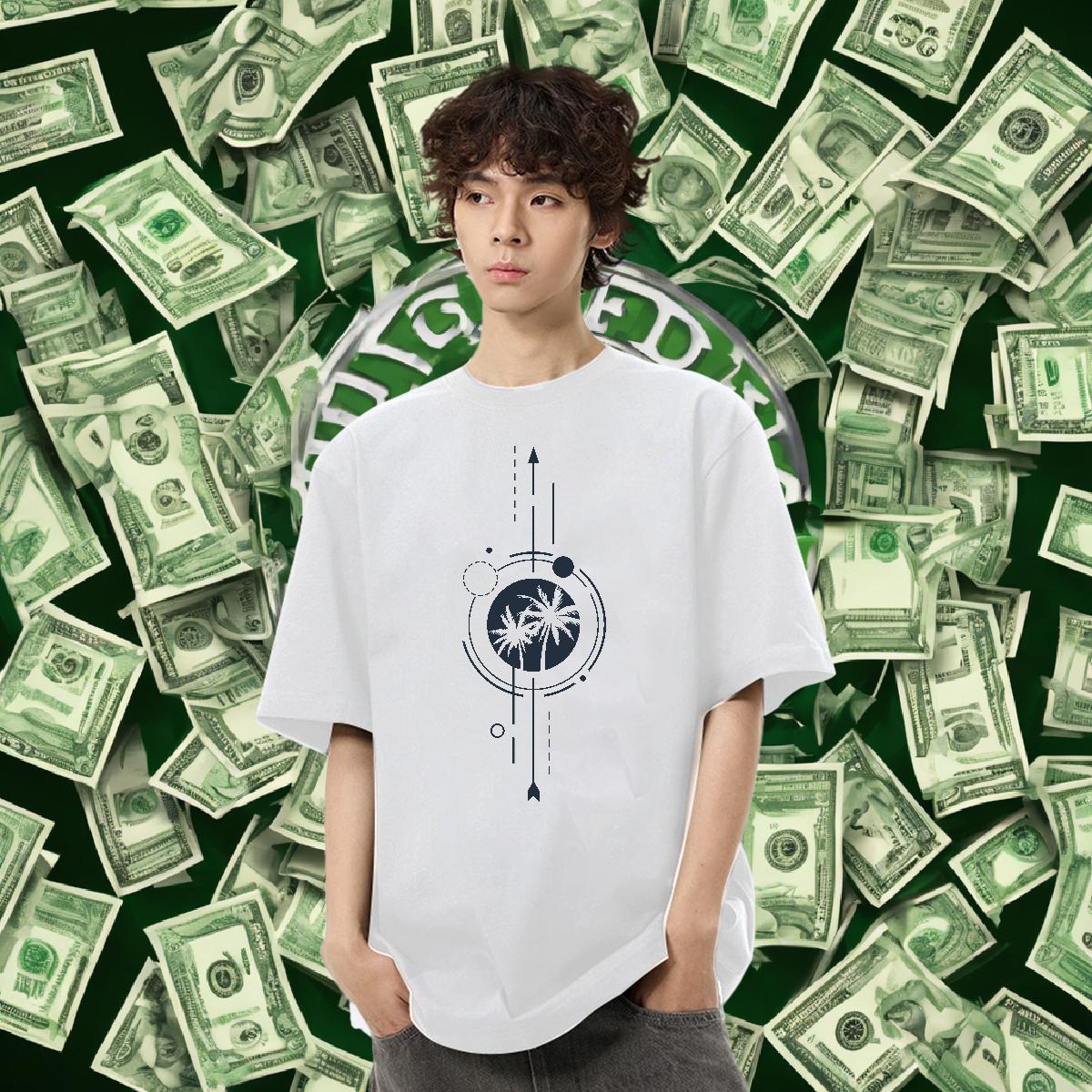 Comfortable Tshirts 100% Cotton 230g Daily Wear tree Cartoon Print O-Neck Short Sleeve New Arrival Man T Shirts Tops Tees