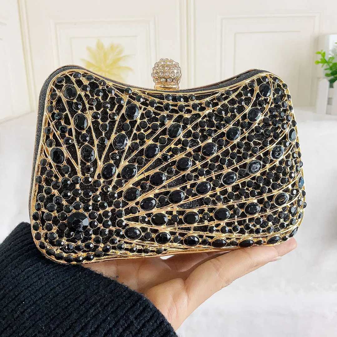 Dazzling Crystal Women Evening Bag Metal Box Clutch Wedding Bridal Diamond Minaudiere Mini Handbags Ladies Party PursesXJ240729