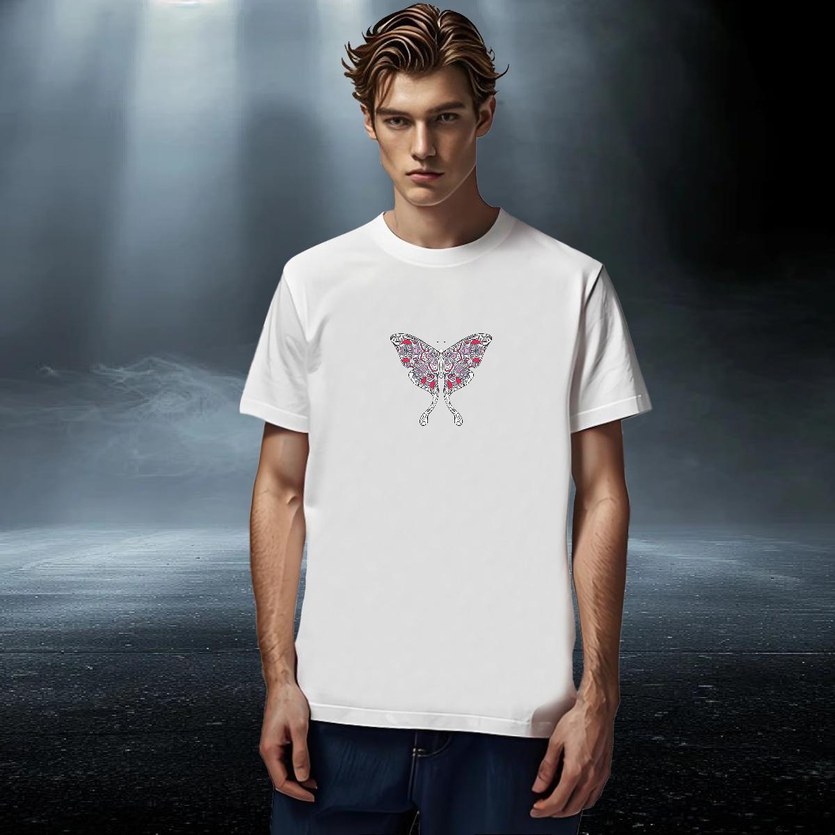 Comfortable Mens Tshirts 230g 100% Cotton Street wear Hip Hop Butterfly Custom Cartoon O-Neck Short Sleeve Fashion Design Men T Shirts Clothings