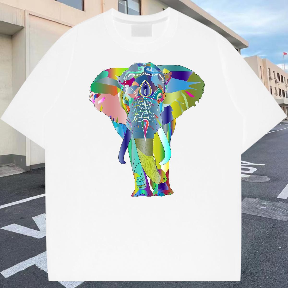 Classic Tshirt for Man Woman 230g Cotton Daily Outfit Elephant Custom Big Size Breathable Soft Brand Mens T Shirts Tees Shirts
