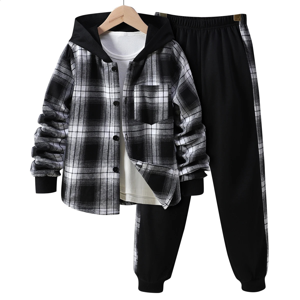 Kids Boys Clothing Set Long Sleeve Autumn 2 Pcs Set Casual Hoodie Boys Outfits Fashion Children Suit Boys Clothes 8-14 Years 240729