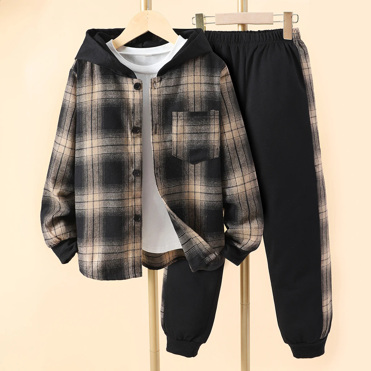 Kids Boys Clothing Set Long Sleeve Autumn 2 Pcs Set Casual Hoodie Boys Outfits Fashion Children Suit Boys Clothes 8-14 Years 240729