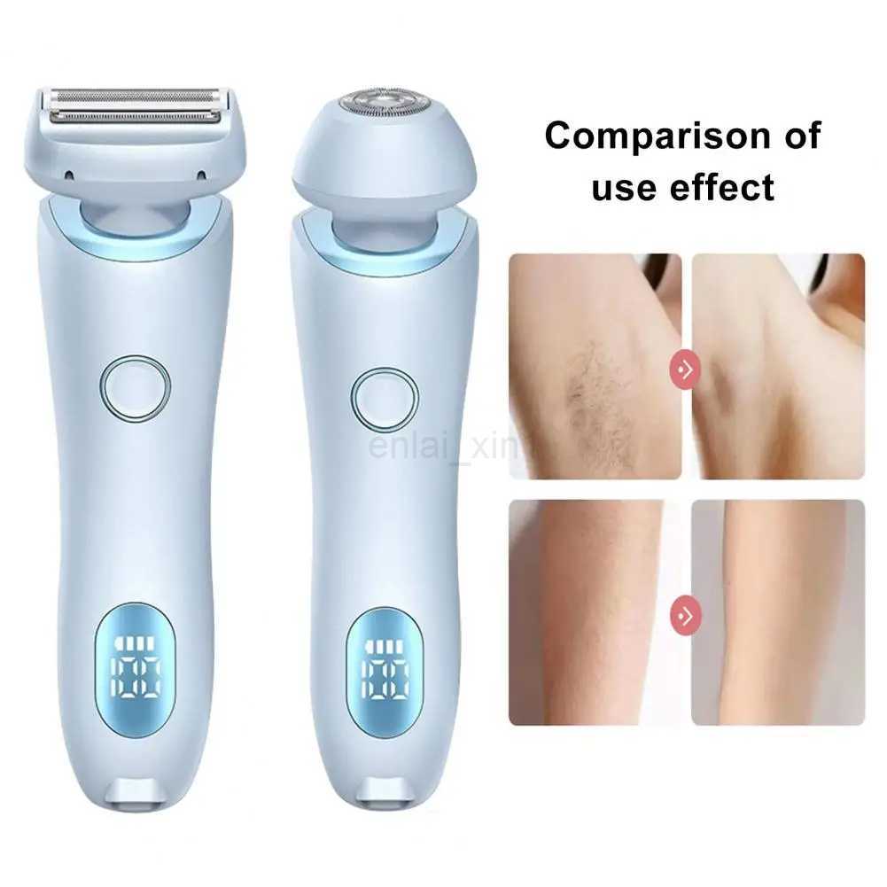 Portable Electric Shaver Dual Head Electric Epilator for Women Usb Rechargeable Hair Removal Tool for Face Body Bikini AreaY240729