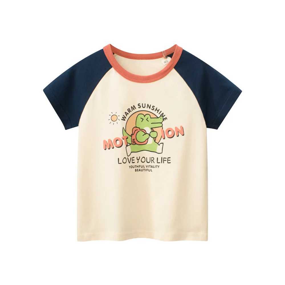 T-shirts 1-9T Toddler Kid Tshirt Baby Boy Girl Clothes Summer Cotton Infant T Shirt Crocodile Print Childrens Tee Top OutfitL24729
