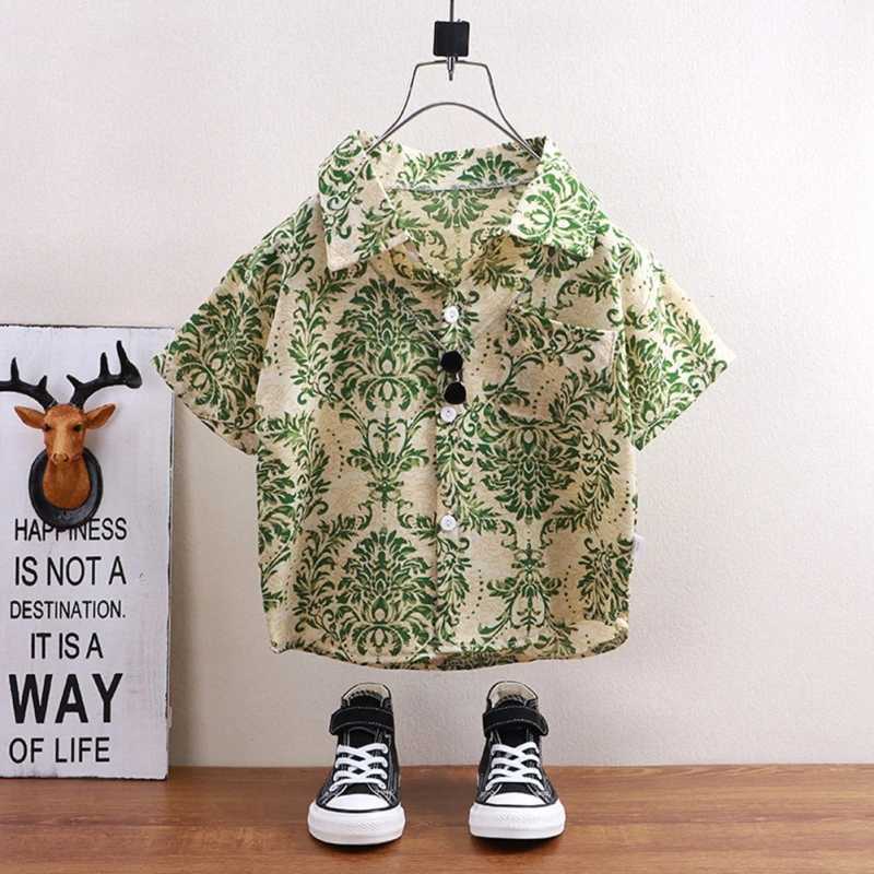 Childrens shirts childrens clothing soft short sleeves baby tops cartoon prints childrens shirts casual childrens clothingW240729