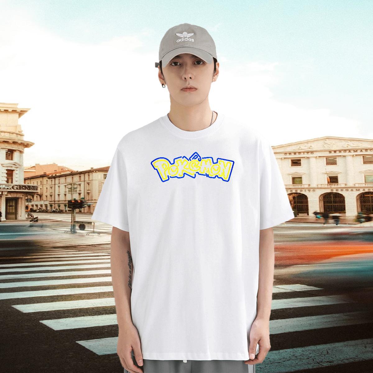 Popular Couples T Shirts 230g Cotton Hip Hop Street letter White Plus Size O-Neck Short Sleeve Brand T-Shirts for Men Tees