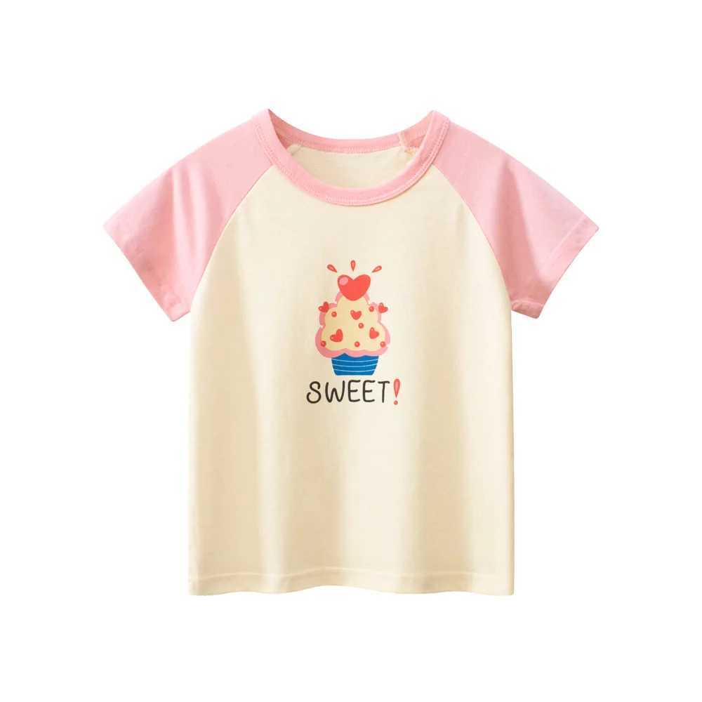 T-shirts 1-9T Toddler Kid Tshirt Cotton Girls Tshirt Summer Clothes Short Sleeve Infant Basic Top Casual Cute Sweet OutfitL24729