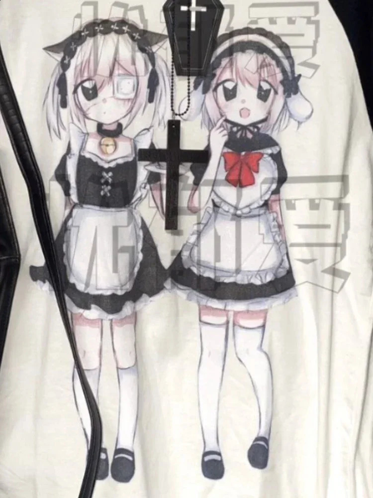 Fairy Grunge Tshirt Women Y2k Aesthetic Long Sleeve Kawaii Tee Shirts Gothic Letter Cartoon Print Loose Graphic Harajuku Tops 240729