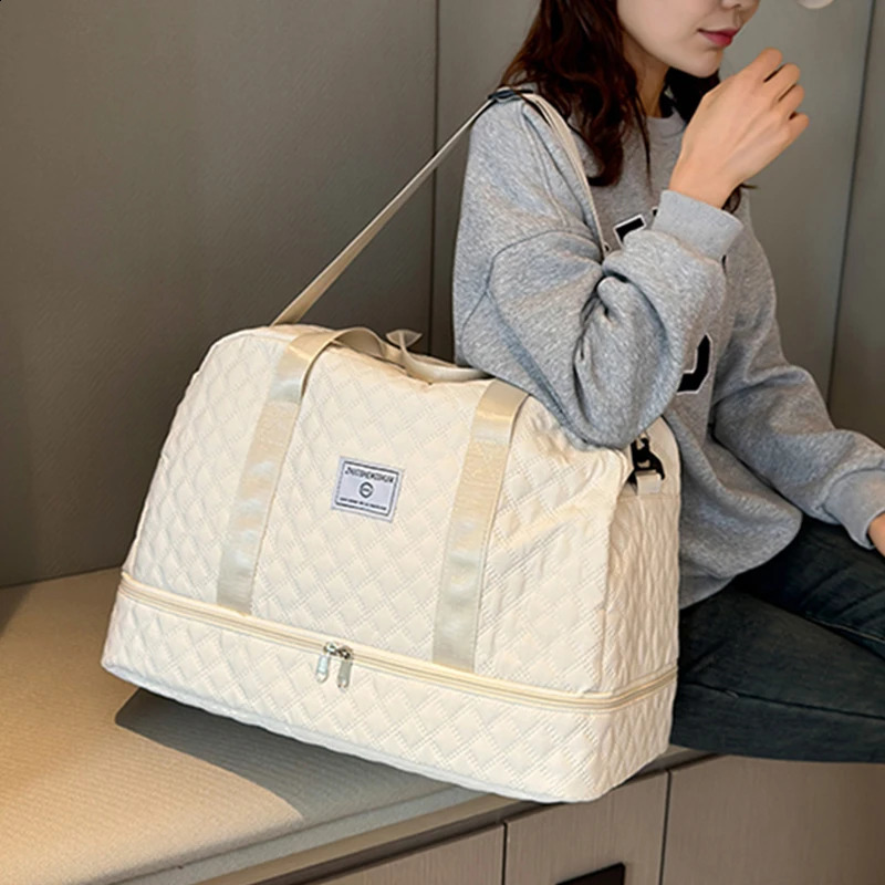 Short Trip Travel Bag Men Women Handbag Large Capacity Luggage Storage Bag Dry Wet Separation Waterproof Sports Fitness Bag 240729