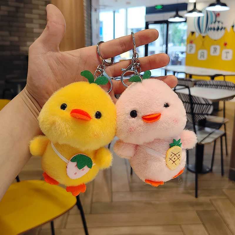 Fashion Plush Keychain Cute Duck Pendant Doll Soft Stuffed Animal Keyring Bag Hanging Charms Decoration Car Key AccessoriesL240729