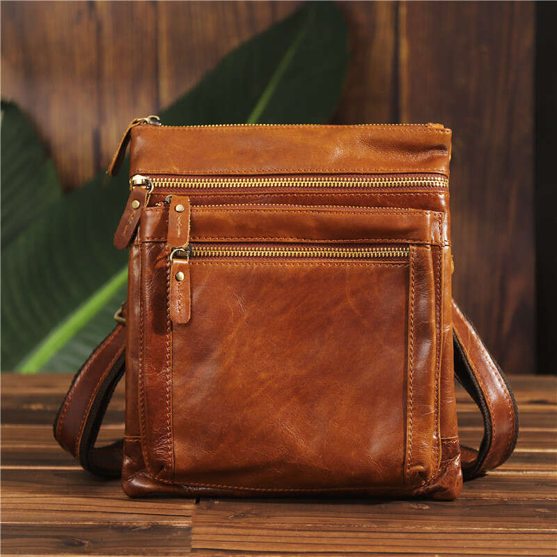 Ipad Case Big Crossbody for Men Genuine Hasp Men's Shoulder Bag Leather Fashion Messenger Bags Man