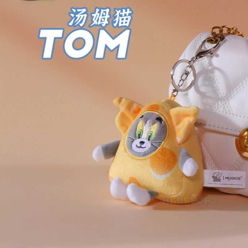 Cartoon Tom And Jerry Plush Key Ring Toy Anime Figure Cheese Tom Cat Jerry Mouse Pendant Stuffed Keychain Doll Toys For Kid GiftL240729