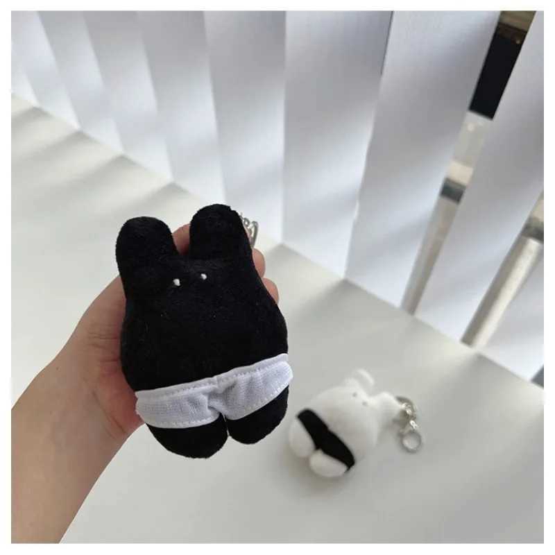Cute Moon rabbit Cartoon Star Plush Doll Keychain Lovely Stuffed Pentagram Keyring Bag Pendant Bags Decoration AccessoriesL240729