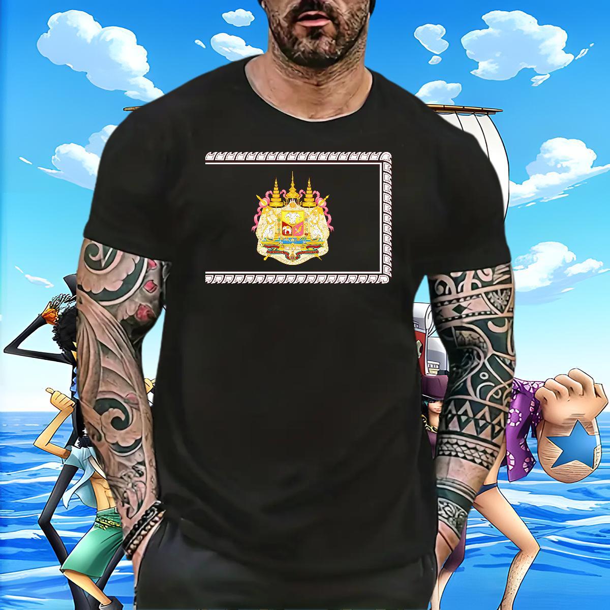 Loose Fit Men Tshirts 230g 100% Cotton Beach elephant Custom Print Oversized Breathable Short Sleeve Stylist Men T Shirts Clothings