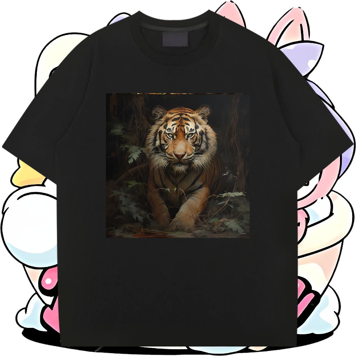 Free Shipping Mens Tshirts 230g Pure Cotton Street tiger Customized Breathable Short Sleeve Factory Direct Men T Shirts Clothes