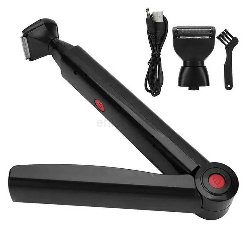 Body Shaving Groomer Back Hair Shaver Trimmer Electric Hair Removal Groomer USB Rechargeable Foldable Man Back Razor Shaver GiftY240729
