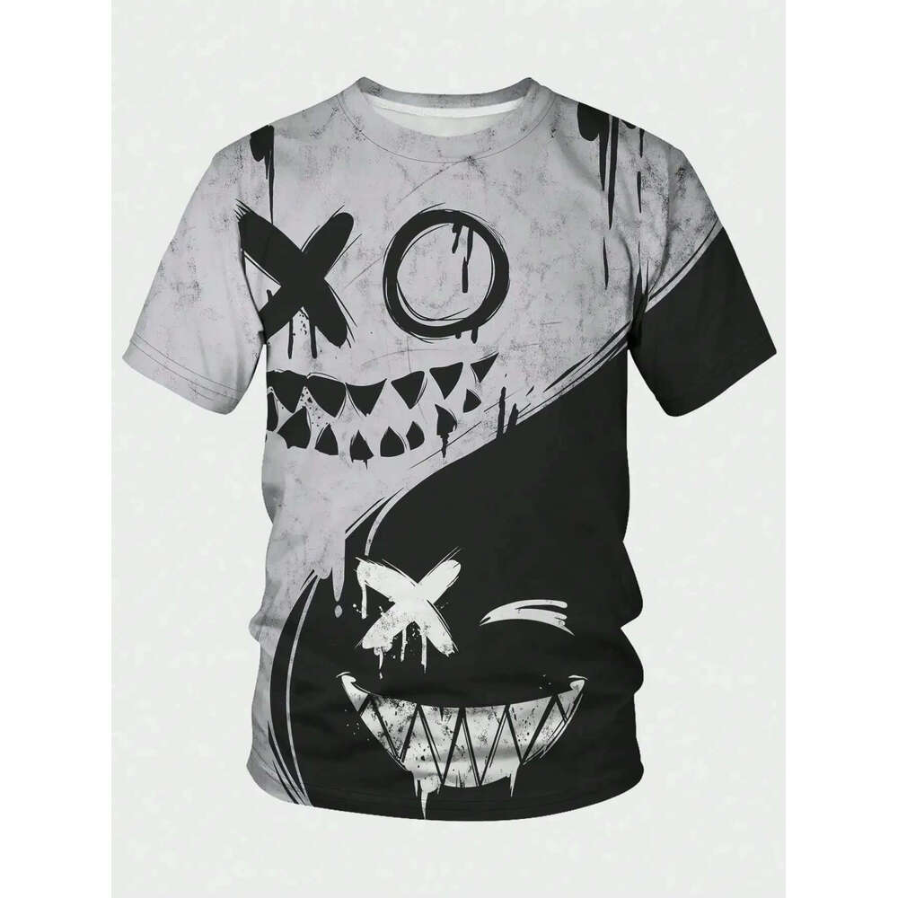 Summer shirts t shirt Street Fashion T-Shirt For Men Short Sleeve Hip Hop Print Tee Handsome Male T Shirt