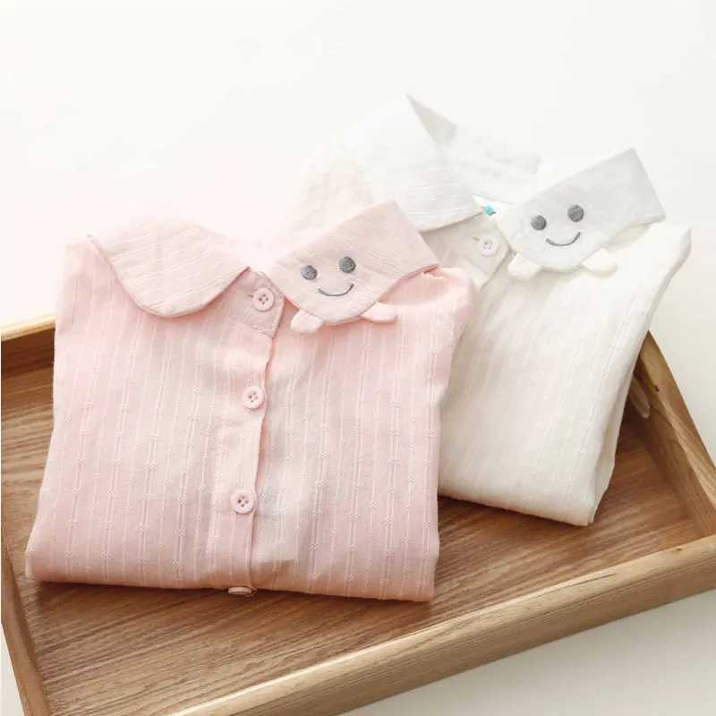New Spring/Autumn 2024 2 3 4 5 6 7 8 10 Year Cotton Long sleeved Cartoon Embroidered ShirtW240729