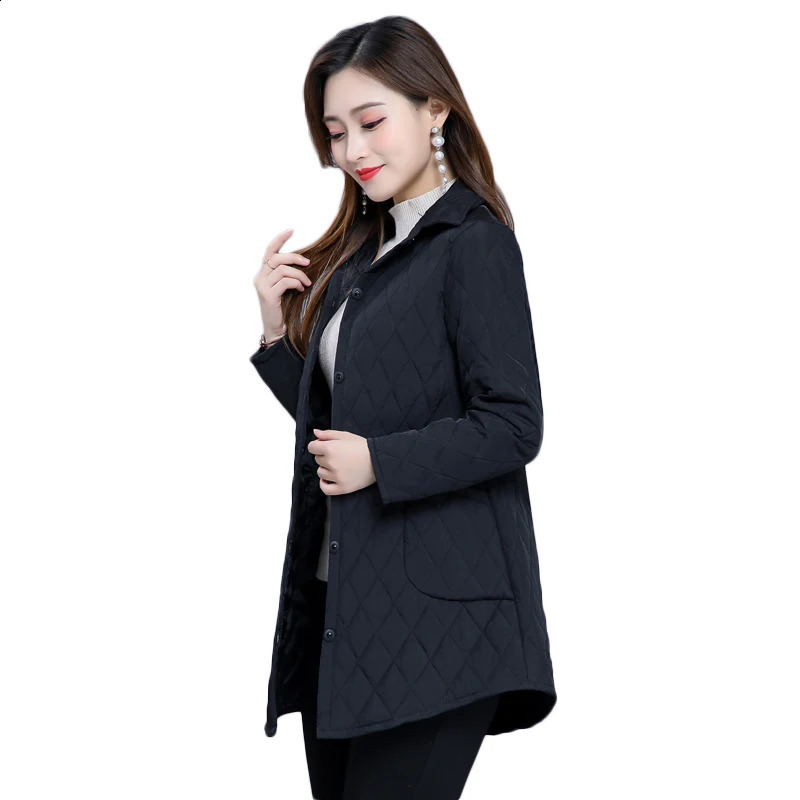 Autumn winter Warm thin quilted jacket Long-sleeved Jacket Parkas middle age women cotton-padded tops mother Cotton coat 240729