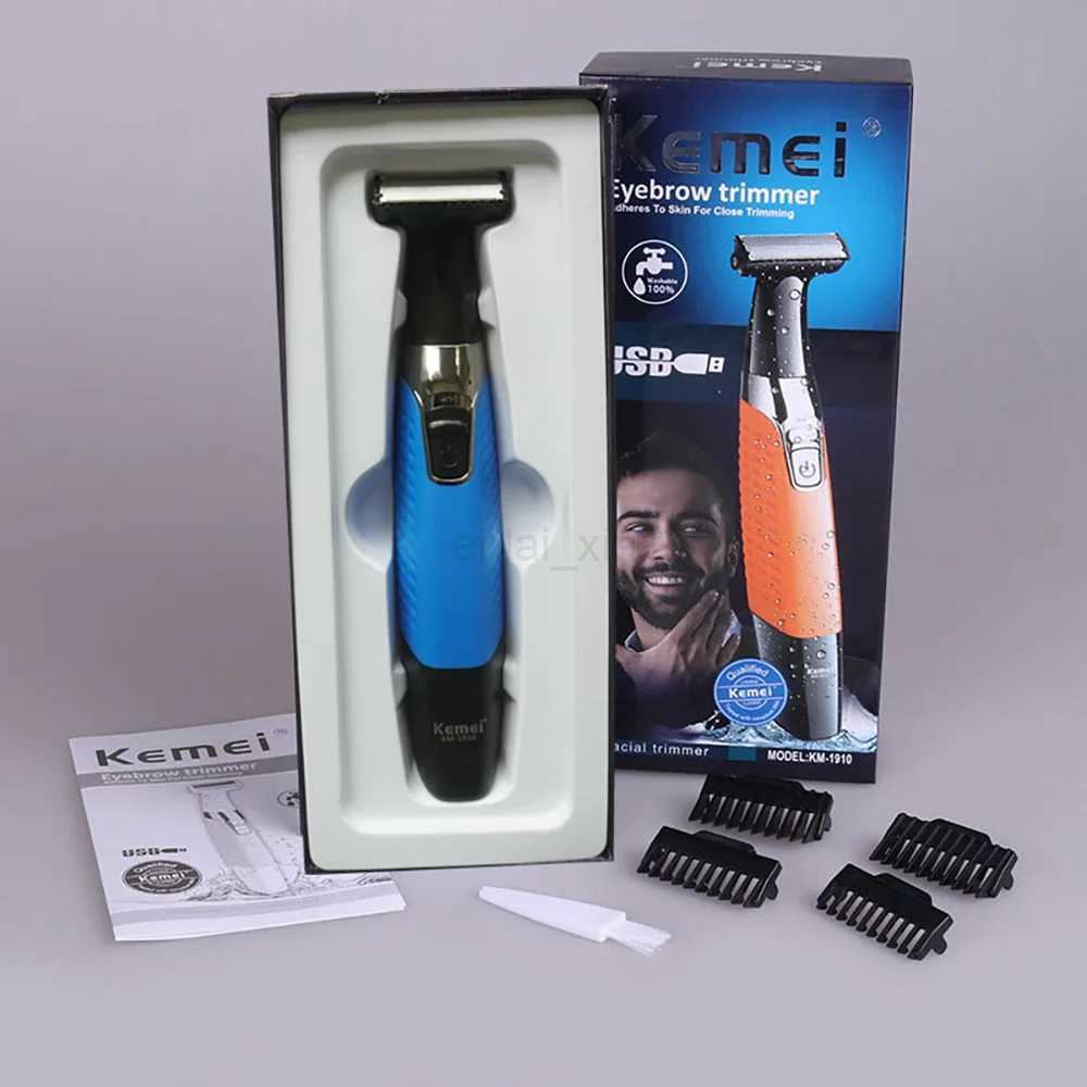 Kemei Electric Shaver One Blade USB Rechargeable Beard and Mustache Trimmer Safety Face Razor Shaving Machine for Men and WomenY240729