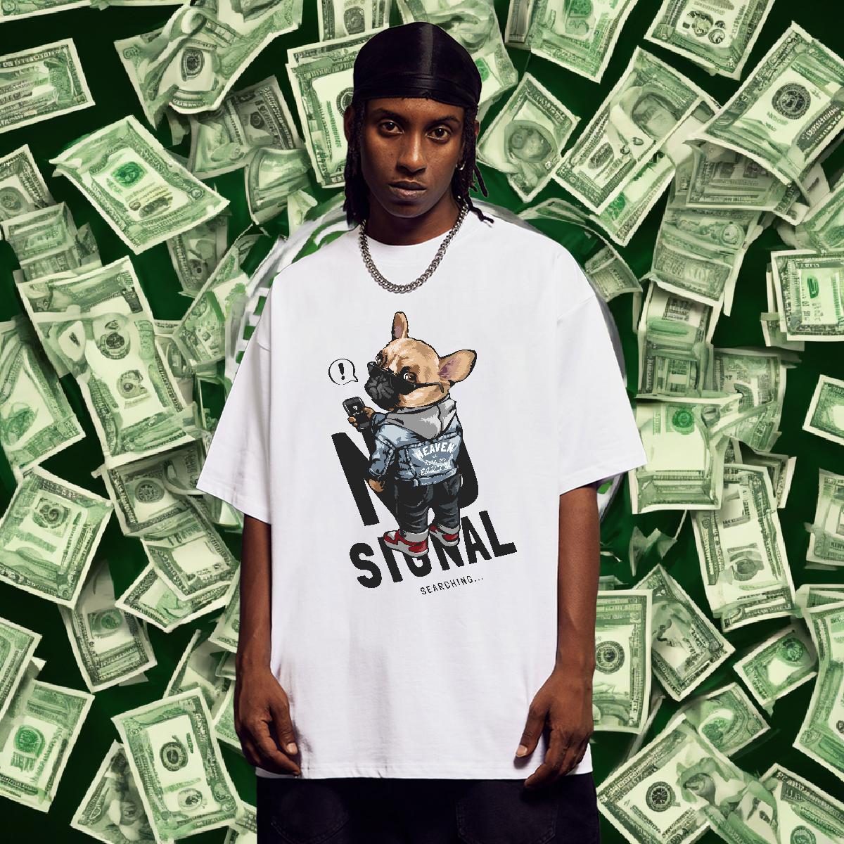 Wholesale Men Clothes T-Shirt 100% Cotton 230g Anime Printing Street dog Custom Print Plus Size Round Neck Short Sleeve Fashion Designer Mens T Shirts