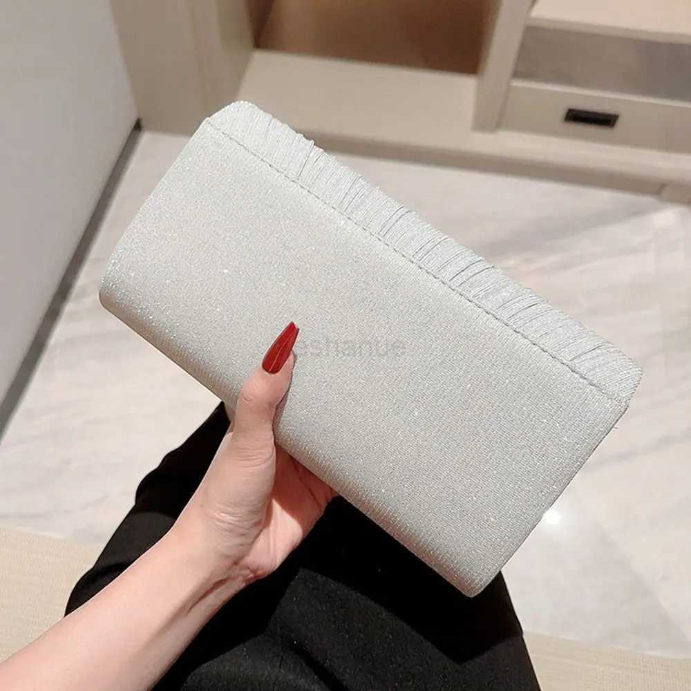 Gold Silver Evening Bag Women Elegant Fashion Banquet Clutch Chain Shoulder Bags Luxury Purse Female Wedding Party BagsXJ240729