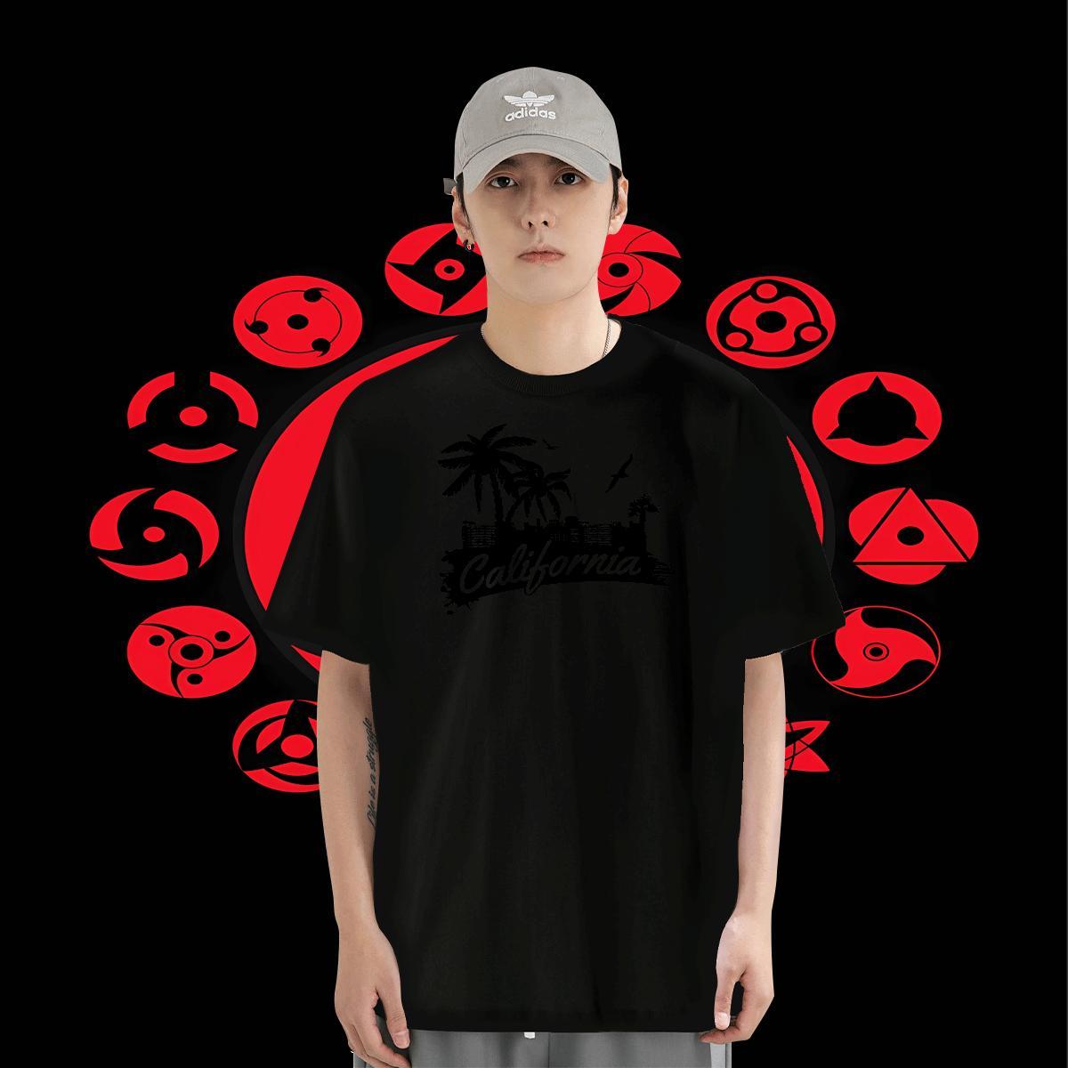 High Quality Men Clothes T-Shirt 230g Cotton Street Wear tree Cartoon Printing L-4XL Breathable Crew Neck Stylist Man T Shirts Tee Shirt