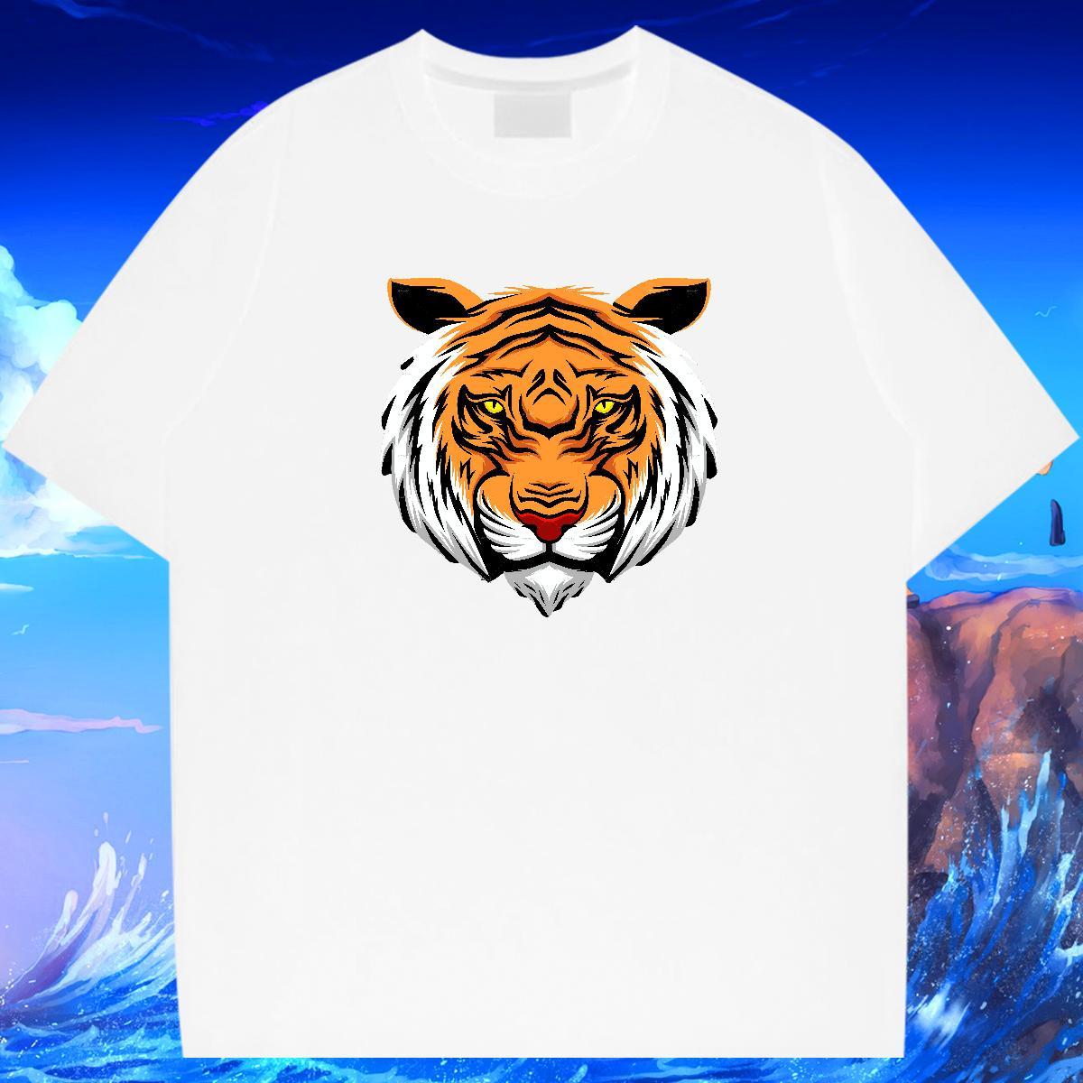 TOP Quality Men Tees 230g Pure Cotton Daily Wear tiger Black White Short Sleeve Soft Designer T Shirt For Man Top Tees