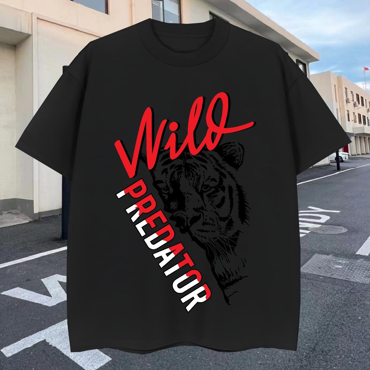 Cool Design Men Clothes T-Shirt 100% Cotton 230g Outdoor tiger Skull O Neck Short Sleeves Casual New T Shirts Men Tshirts