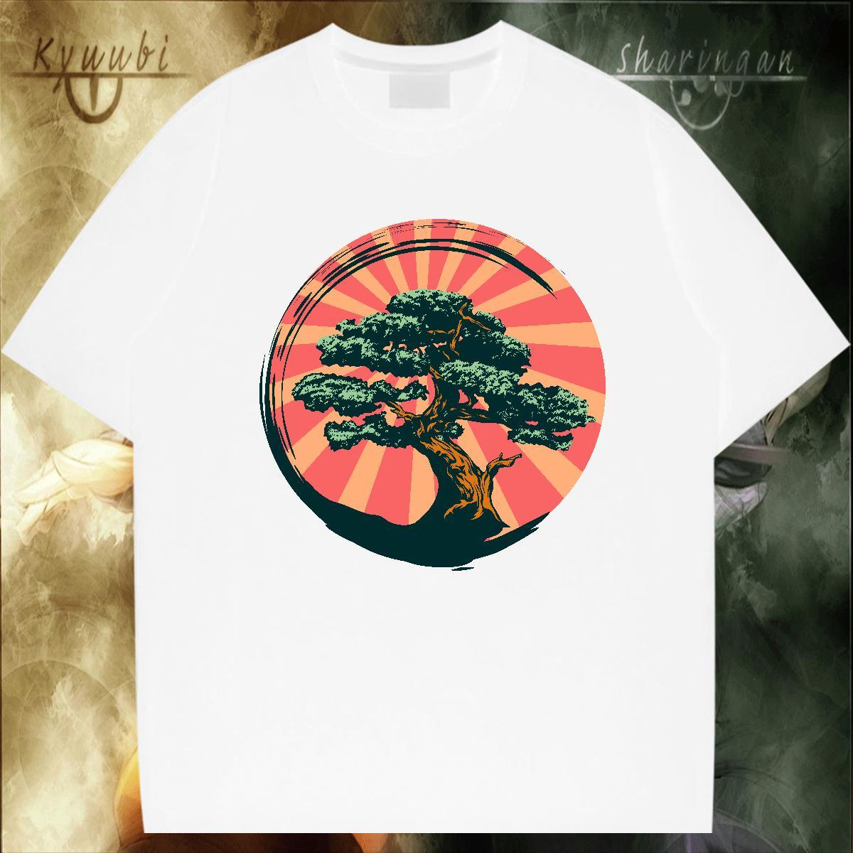 Unisex Men Tees 230g Pure Cotton Street tree Customized Breathable Crew Neck Stylist T shirt Top Tees