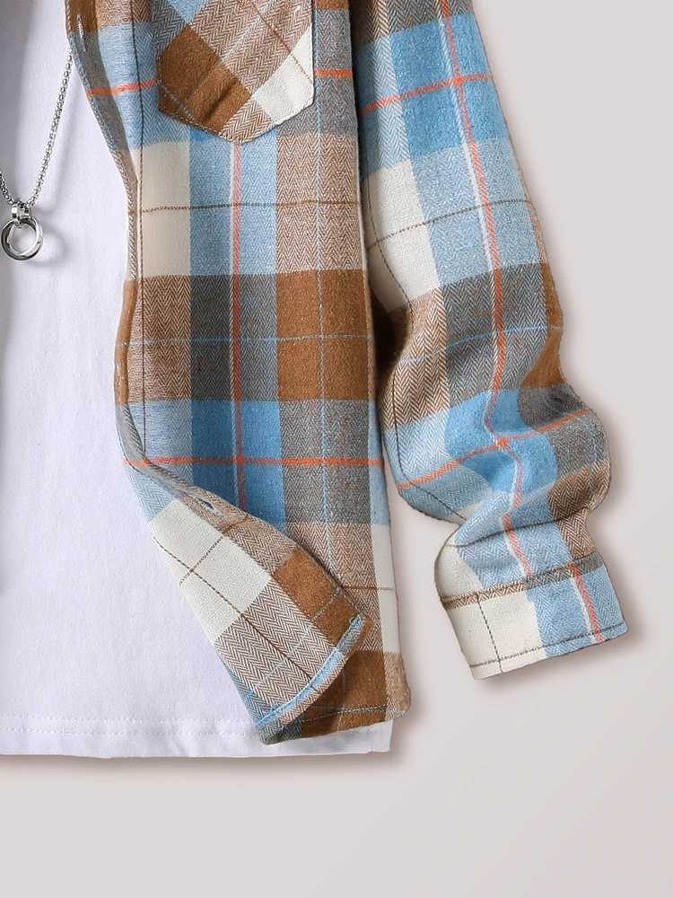 Mens plain weave shirt long sleeved button up top spring and autumn outerwear jacketW240729