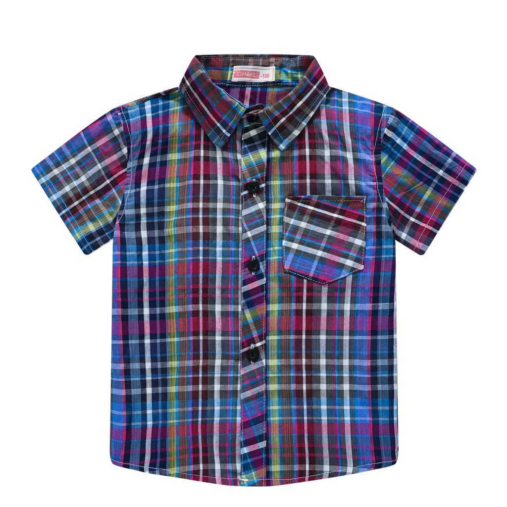 Childrens clothing boys checkered shirt childrens high-qualityW240729