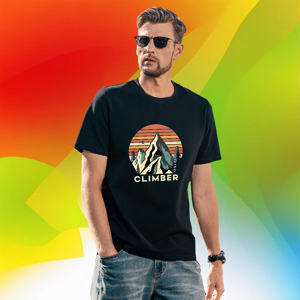 TOP Quality Men Tshirts 230g Pure Cotton Hip Hop mountains Cartoon Printing L-4XL Breathable Short Sleeve Fashion New T Shirts Men Tops Shirt