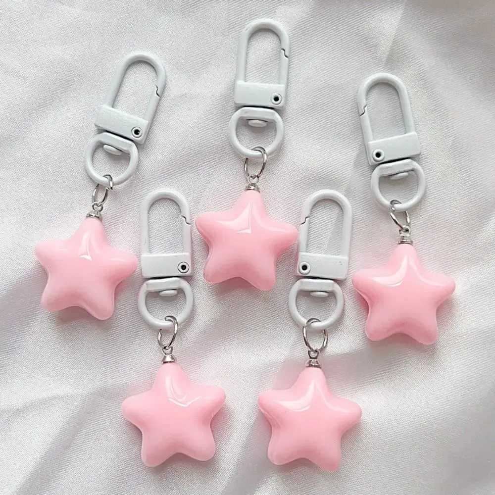 Stars Yellow Pink Stars Keychain Cute Soft Pentagram Chubby Yellow/Pink Fun DecorativeL240729