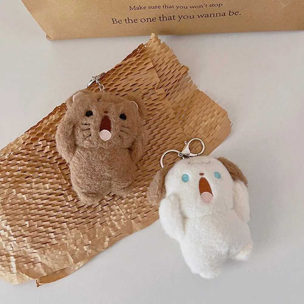Rabbit Shouting Bear Children Gift Shouting Dog Bag Decoration Plush Pendant Keychain Backpack Charms Stuff Plush ToyL240729