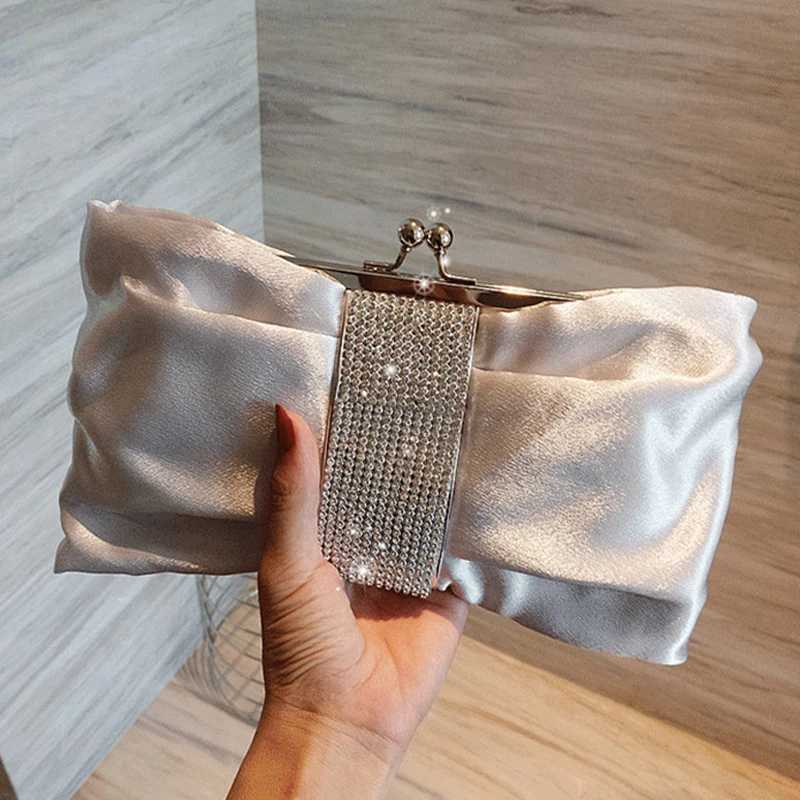 Woman Evening Bag Rhinestone Clutch Crystal Dinner Clutch Wallet Wedding Purse Party Banquet Black ButterflyXJ240729