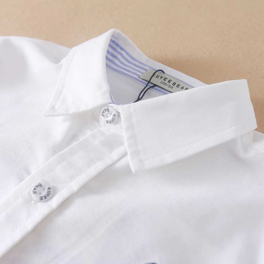Boys clothing school uniform shirt spring and autumn long sleeved lapel childrens shirtW240729