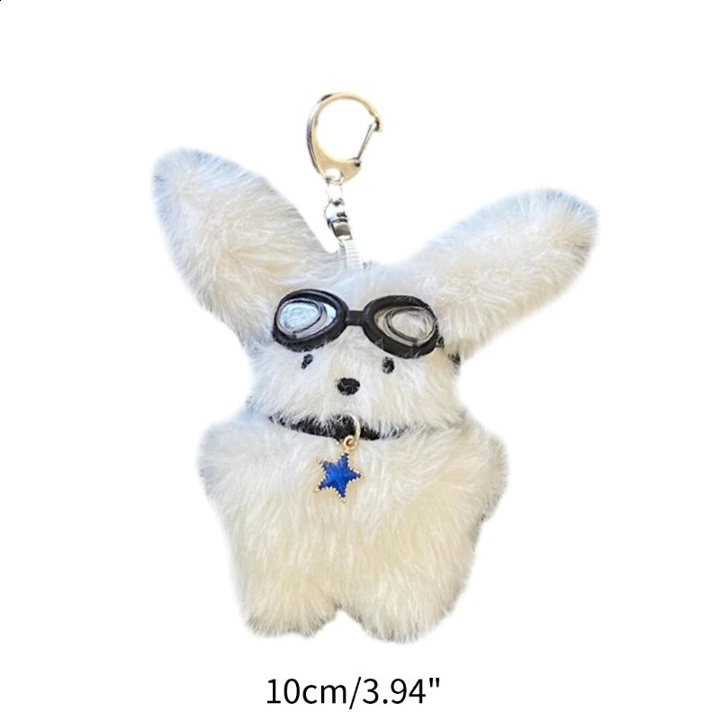 Cute Plush Pilot Rabbit Doll Key Chains Ring Woman Keychain Bag Charms Toy Car Keyring Party Gift Trinket Gifts for Friends 240729