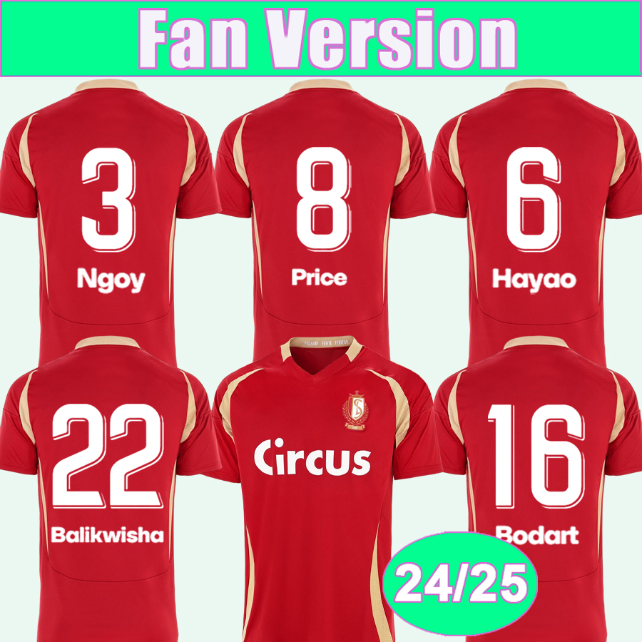 24 25 Standard de Liege Mens Soccer Jerseys DOUMBIA FOSSEY SAHABO HAYAO PRICE EPOLO NGOY NOUBI HAUTEKIET Home Red Football Shirt Adult Uniforms