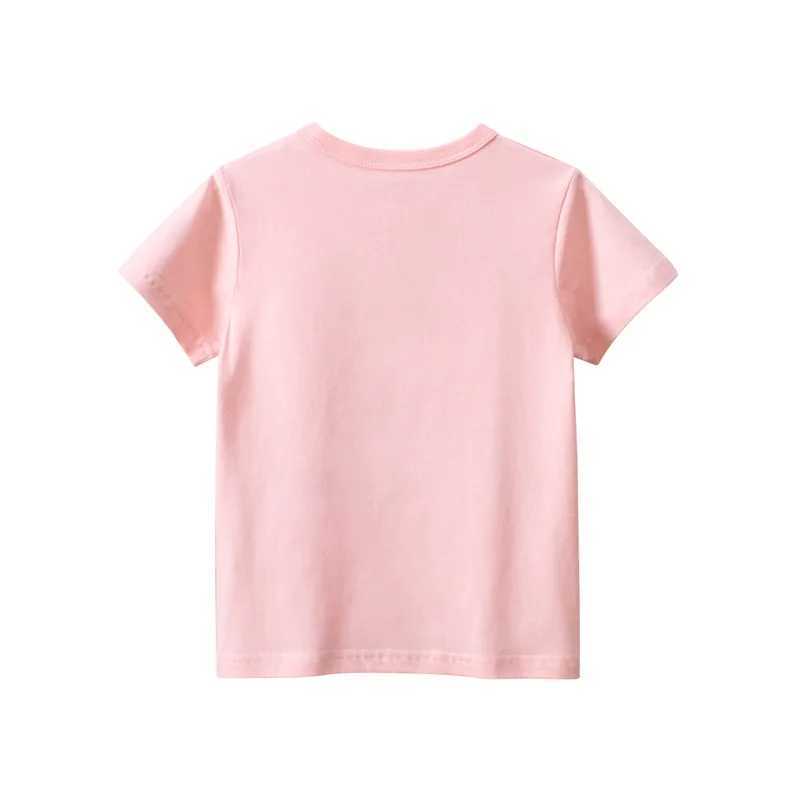 T-shirts 1-9T Rabbit Print Girls T Shirt Summer Infant Tee Top Toddler Kid Tshirt Baby Clothes Short Sleeve Childrens T Shirt Cute OutfitL24729
