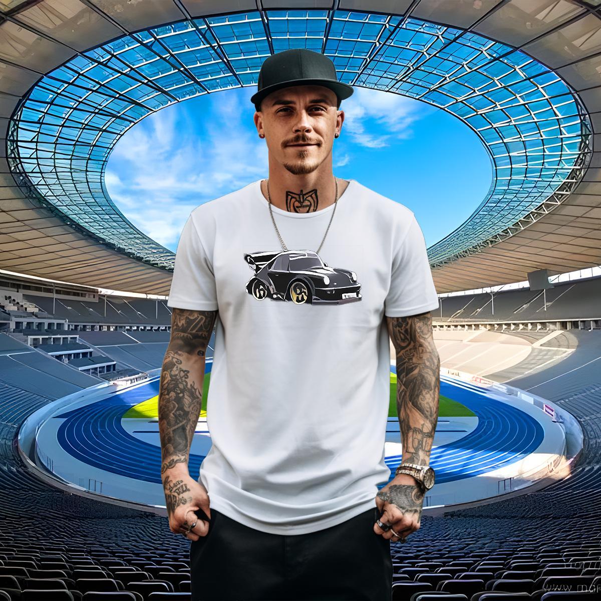 Popular Mens Tshirts 230g Cotton Summer Casual car Custom Printing Pure Cotton 2024 DIY T-Shirts Tees Shirts