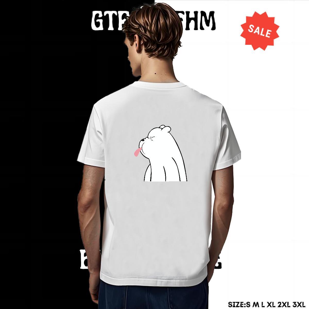 TOP Quality Mens Tshirts 100% Cotton 230g Summer Casual bear Black Oversized Breathable Crew Neck 2024 New T-Shirts for Men Clothings