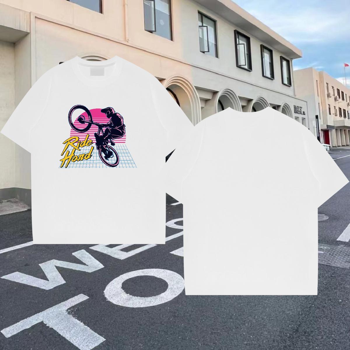 High Quality Men Clothes T-Shirt 230g Cotton Sport Motorcycle Custom Cartoon Round Neck Short Sleeve DIY Customized T-Shirts for Men Tops