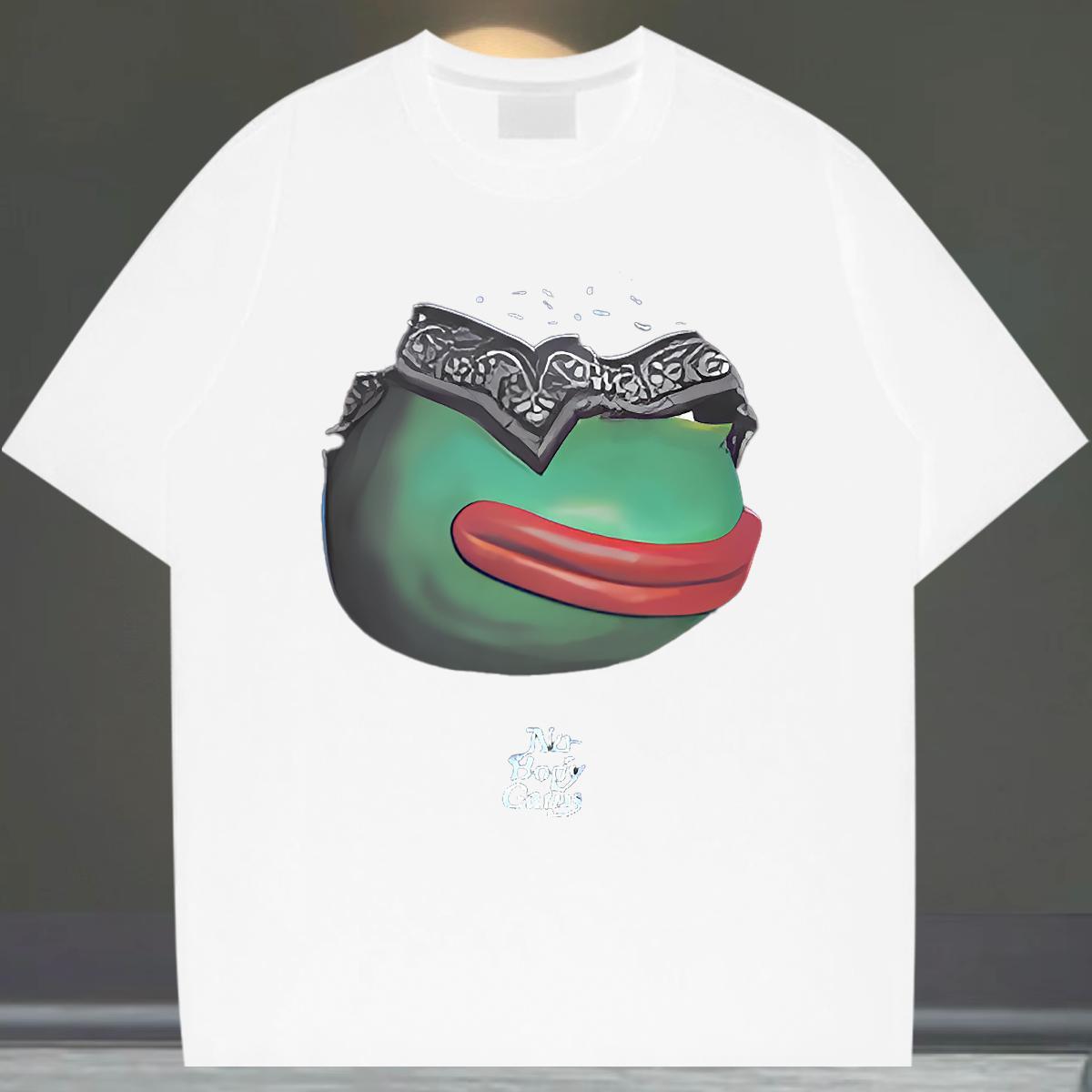 Loose Men Tops Tees 230g 100% Cotton Casual Frog Plus Size Custom Short Sleeve Soft DIY Men T Shirts Tee Shirt